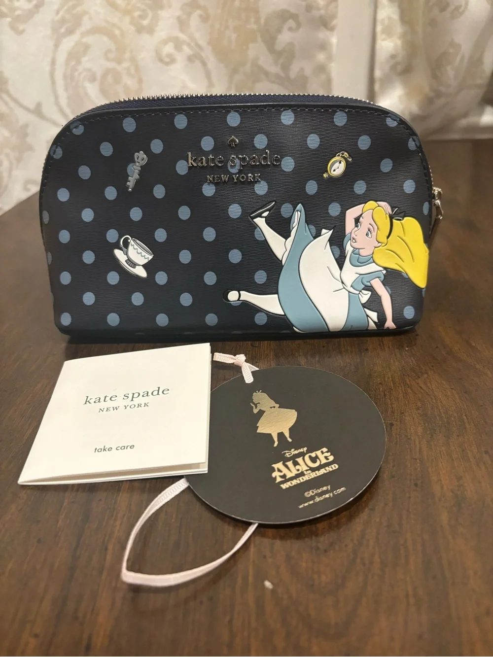 kate spade x Disney Alice in Wonderland Cosmetic Case